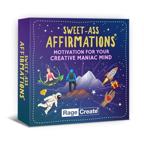 Pre-Owned Sweet-Ass Affirmations Deck by Rage Create - 60 Hilarious, Unfiltered Motivational Affirmation Cards to Brighten Your Bad Day in 10 Seconds or Less