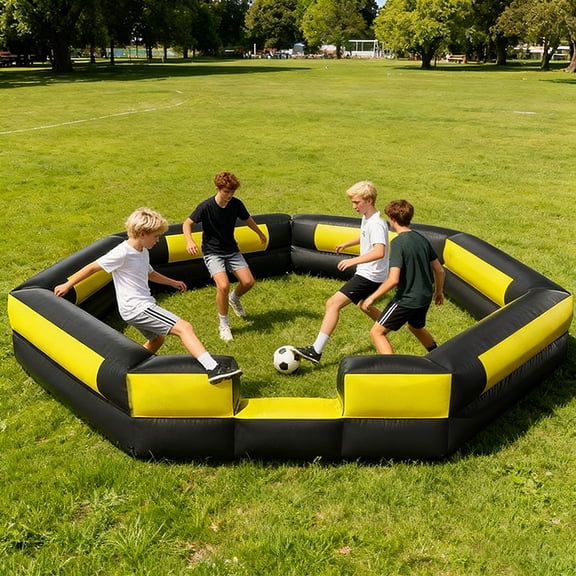 Datingday Inflatable Gaga Ball Pit with Built-in Blower, 15FT Portable Gaga Pit for Backyard, Park, School, Camp | Includes Gaga Ball, Carry Bag, Sandbags