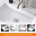 thumbnail image 4 of Tapón de fregadero universal emergente - Tapón de lavabo de baño resistente a la corrosión antiobstrucción, tapón de residuos con herramienta de instalación, latón, talla única, plata JFHHH pequeña, 4 of 5