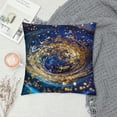 thumbnail image 2 of Acheng Short Plush Pillowcase 1 Piece Gold and Blue Abstract Art White, 2 of 5