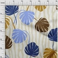 thumbnail image 3 of oneOone Cotton Poplin Twill Light Brown Fabric Tropical Palm Leaf With Broken Fat Lines Dress Material Fabric Print Fabric By The Yard 56 Inch Wide, 3 of 4