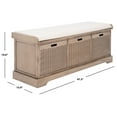 thumbnail image 3 of SAFAVIEH Landers Coastal Brown/Off-White Storage Entryway Bench (47.3 in. W x 15 in. D x 19 in. H), 3 of 16