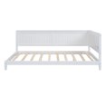 thumbnail image 4 of Sesslife Full Daybed Frame, White Solid Wood Daybed with Strong Wooden Slats, No Box Spring Needed, Full Size Sofa Bed L-shape Daybed, 600lbs Capacity, 4 of 9