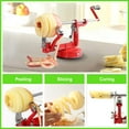 thumbnail image 4 of Apple Peeler Corer, 5 in-1 Apple Peeler Slicer Corer, Durable Heavy Duty Apple Peeler Slicer with Stainless Steel Blades and a Powerful Suction Base for Apples and Potato(Red), 4 of 9