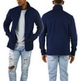 thumbnail image 2 of ToBeInStyle Men's Zip Up Long Sleeve High Collar Polar Fleece Jacket - Navy - X-Large, 2 of 7