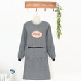 thumbnail image 2 of CMrtew Women's Long Sleeve Apron Oil-Proof Cotton Kitchen Cooking Apron with Pockets, Adjustable Neck Tie & Waist Belt Protective Baking, BBQ, Cleaning Apron, 2 of 3