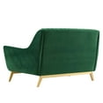 thumbnail image 6 of Tufted Loveseat Sofa, Velvet, Green, Modern Contemporary Urban Design, Living Lounge Room Hotel Lobby Hospitality, 6 of 8