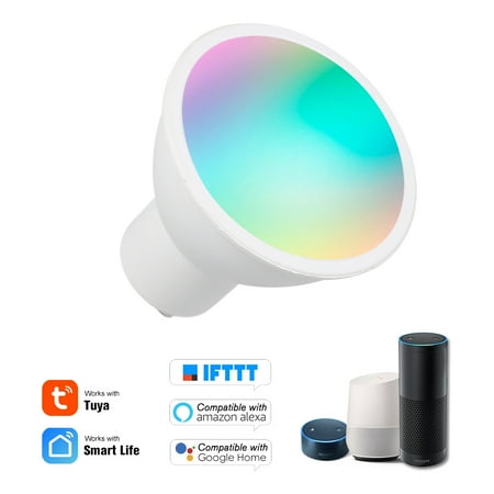 

WiFi Smart Bulb RGB+W+C LED Bulb 5W GU10 Dimmable Light Phone APP Remote Control Compatible with Home Tmall Elf for Voice Control 1 pack