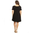thumbnail image 4 of Women's Solid Casual Lightweight Relaxed Fit Short Sleeve Knit Tunic Top Dress, 4 of 5