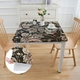 thumbnail image 2 of Acheng Flowers Leaves Fabric Square Tablecloth Waterproof Resistant Fabric 100% Polyester Fiber 52*52, 2 of 8