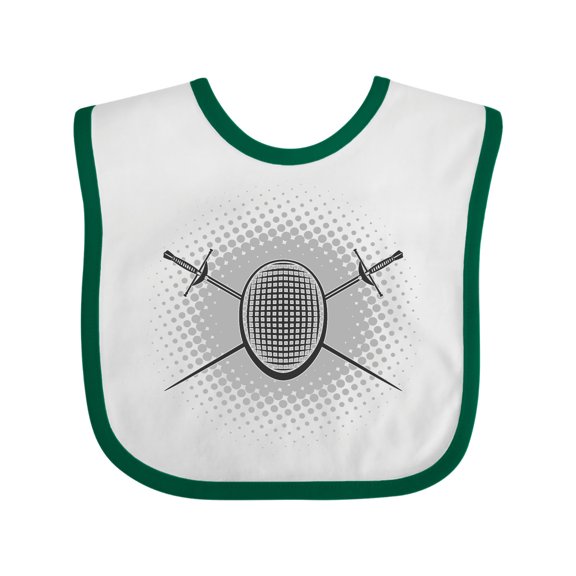 Inktastic Fencing Mask Foils Halftone Boys or Girls Baby Bib