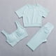 thumbnail image 2 of Gibobby Trajes de entrenamiento Conjunto de 3 piezas de yoga Moda Sexy Correr al libre Ropa deportiva desnuda Ropa deportiva de secado rápido ajustada(Azul, M), 2 of 3