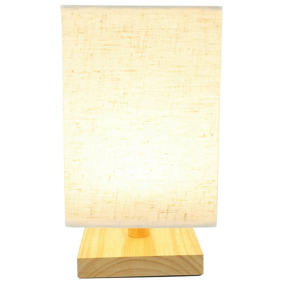 Nightstand Lamp Table Lamp with Cloth Lampshade Desk Light Wood Base Table Lamp Home Decoration
