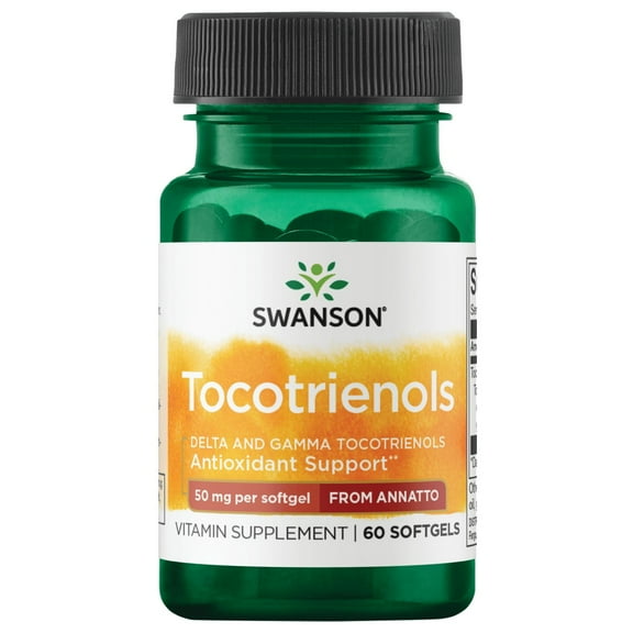 Swanson Deltagold Tocotrienols-Annatto Tocotrienols -Vitamin E Tocotrienols 99% Tocopherol Free (60 Softgels, 50mg Each)