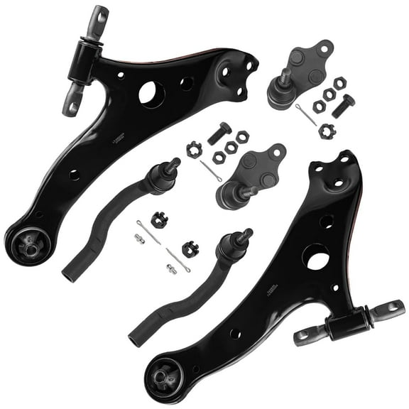 Detroit Axle - Front 6pc Suspension Kit for 2007-2011 Toyota Camry, 05-12 Avalon Lexus ES350, 2007 2008 2009 2010 2011, 2 Lower Control Arms 2 Lower Ball Joints 2 Outer Tie Rods Replacement