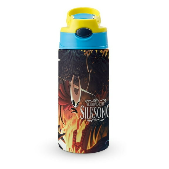 Hollow Game Kni-ght Silksong Insulated Stainless Steel Water Bottle with Straw Vacuum Reusable Leak Proof Water Cup