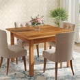 Tribesigns 39.4 Inches Square Dining Table for 4, Oak Finish Top, Solid