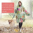 thumbnail image 4 of Wearable Oversized Blanket,Basset Hound and Pioneer Flower Wearable Blanket Hoodie for Adults,Cozy Hooded Blankets with Super Pockets,Super Warm Fuzzy Pullover for Women & Men, 4 of 6