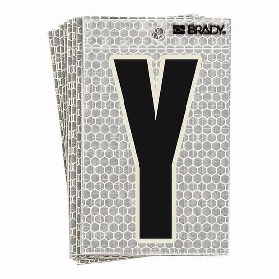 Brady LetterLabel,3-1/2inH,2-1/2inW,PK10 3010-Y