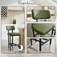 thumbnail image 5 of Dayalane 26" Modern Counter Stools Set of 2, Upholstered Leather Bar Stools with Metal Legs, Curved Back Barstools for Kitchen Island, Home Pub,Dining Room, Green, 5 of 9