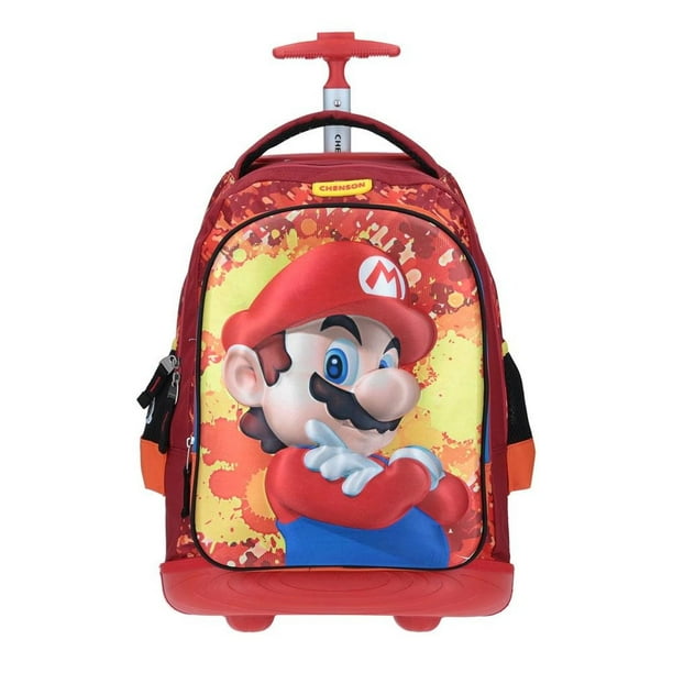 Mochila con Ruedas Grande Rojo Chenson Mario Bros Primaria POLO para nino CHENSON MB63658 R