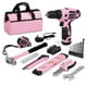 thumbnail image 1 of Juego de herramientas WORKPRO 12 V, destornillador inalámbrico rosa, 61 piezas con bolsa, 1 of 8