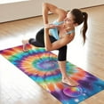 thumbnail image 6 of Rainbow Tie Dye Mandala Pattern Hot Yoga Mat Towel Non Slip for Hot Yoga - Quick-Drying Yoga Mat Cover with 4 Corner Pockets with Travel Bag - Hot Yoga Towel Non Slip 74"x26", 6 of 6