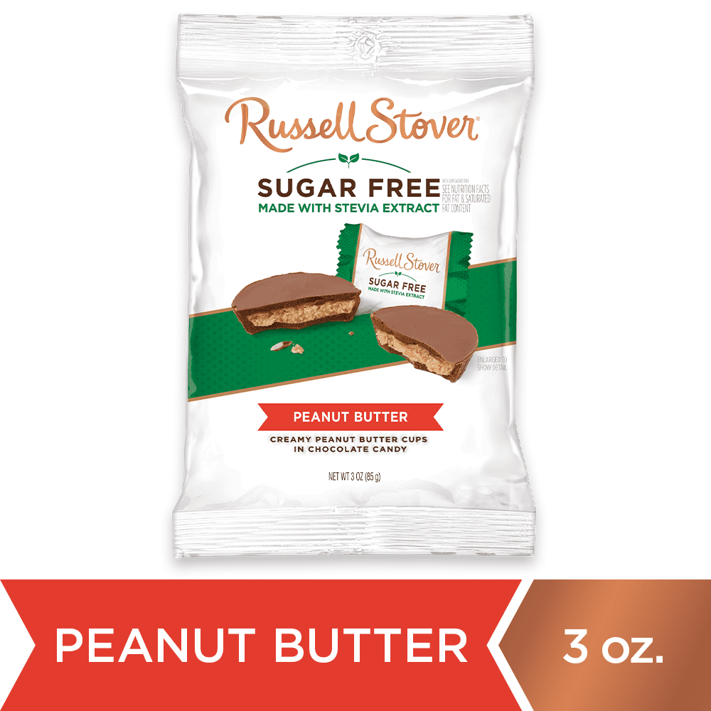 Russell Stover Sugar Free Peanut Butter Cups with Stevia, 3 oz. Bag