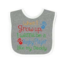 Inktastic Rugby Player Like Daddy Boys or Girls Baby Bib