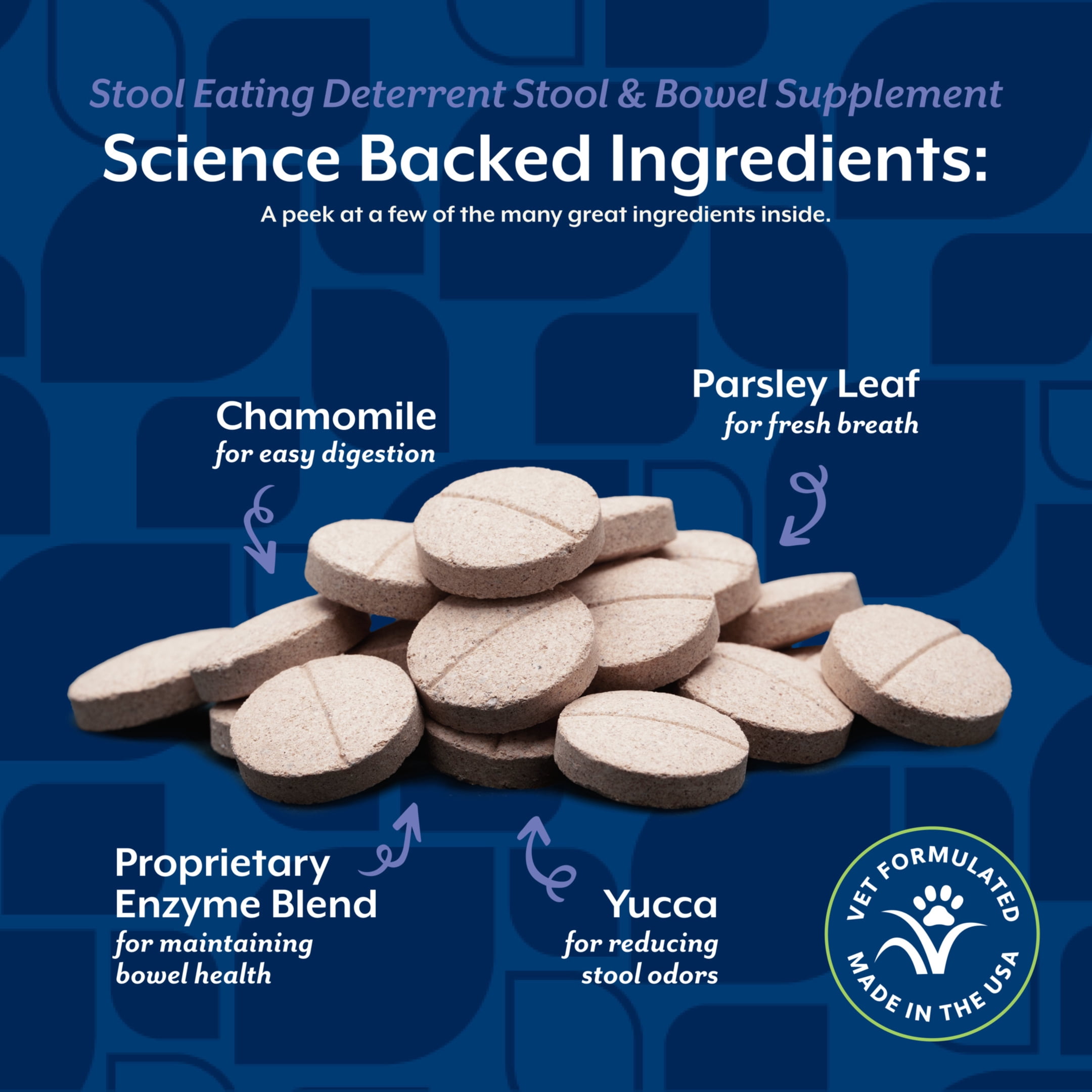 NaturVet Stool Eating Deterrent Stool & Bowel Supplement for Dogs, Hickory Smoked Bacon Flavor, 130 Count