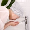 thumbnail image 3 of EeaseCA 2pcs Elastic Shower Caps Polyester Waterproof Bathing for Kitchen Bathroom, 3 of 8