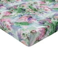 thumbnail image 4 of Ambesonne Floral Fitted Sheet, Bouquet Art of Spring Floral, Queen Size, Green Pink and Lavender, 4 of 5