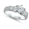 thumbnail image 4 of Women's Wedding Clear Cubic Zirconia Ring .925 Sterling Silver Band White Jewelry Female Male Size 5, 4 of 4
