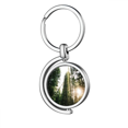 thumbnail image 1 of Green Forestry Science Nature Scene Porte-clés en Métal Rotatif Porte-Clés, 1 of 2