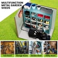 thumbnail image 5 of Tzou Metal Outdoor Storage Shed w/Lockable Doors – Waterproof Galvanized Steel Garden Shed for Tools, Bikes, Equipment | Sloped Roof, Ventilation, Easy Assembly (6'x4', Brown), 5 of 7