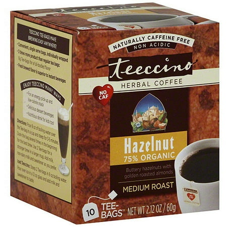 Teeccino Hazelnut Herbal Coffee, 10ct (Pack of 6)