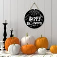 thumbnail image 2 of YgkuHd Halloween Welcome Door Sign 12In Wooden Hanging Decor for Wall Front Door and Window Indoor Outdoor Halloween Decoration Black,Black-11.8in, 2 of 6