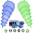 thumbnail image 1 of 12 piezas-cobertor de silicona para mantenimiento de la frescura-conjunto redondo de 6 piezas azul + conjunto redondo de 6 piezas verde Xemadio WRMH-1181-2, 1 of 7