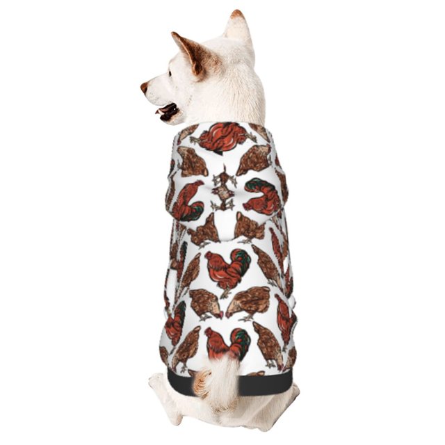 Balery A Rooster With Chickens Sudadera con Capucha para Perros Pequeños – Ropa para Mascotas, Disfraz para Perros y Gatos, Ideal para Fiestas y Cosplay-X-Large