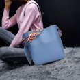 thumbnail image 4 of Bucket bag Women Leather Wide Strap Shoulder bag Handbag, 4 of 5