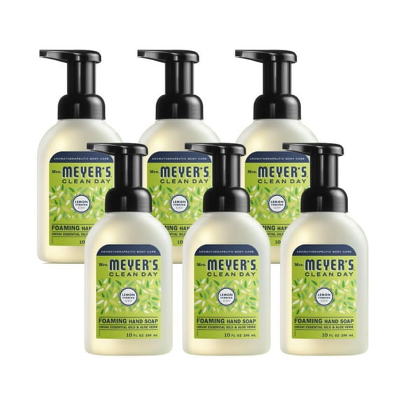 MRS. MEYER'S CLEAN DAY Foaming Hand Soap, Lemon Verbena 10 Fl Oz (Pack of 6)