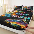 thumbnail image 3 of Manfei Kids Soccer Sports Bed Sheets,Boy Ball Games King Sheets,Watercolor Splatter Ink Sheet Set,Super Cozy Room Decor,4-Piece, 3 of 7