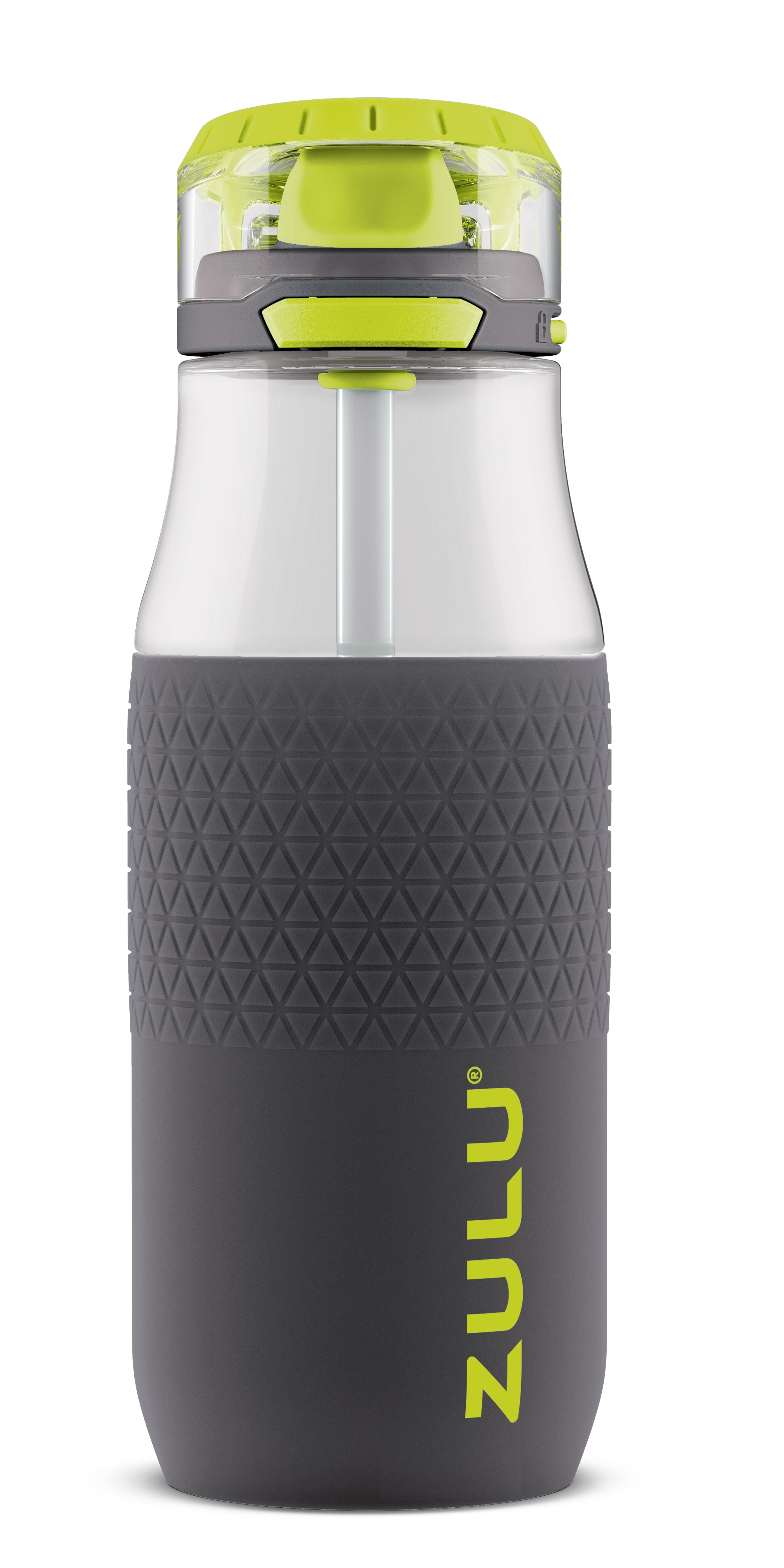 Zulu Tag 18 oz. Tritan Kids Soft Straw Water Bottle, Gray