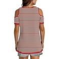 thumbnail image 4 of Tops de Algodón para Mujeres Tira Impresa Manga Corta Cuello en V Fuera Del Hombro, Top de Moda para el Uso Diario, 4 of 9