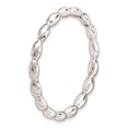 thumbnail image 4 of 925 Sterling Silver Polished Patterned Stackable Rhodium Rice Ring Size 9 Stackable Ring for Women, 4 of 9