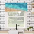 thumbnail image 4 of Abstract Turquoise Valances for Windows Ocean Beach Waves Lines Gradient Rod Pocket Curtain Valance Window Treatment Short Curtains for Kitchen Living Room, 58"x16", 4 of 5