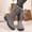 Gray, variant on FRSASU Women's Mid-Calf Snow Platform Low Wedge Boots Comfort Faux Fur Lining Non Slip Winter Snow Hiking Boots Gray
