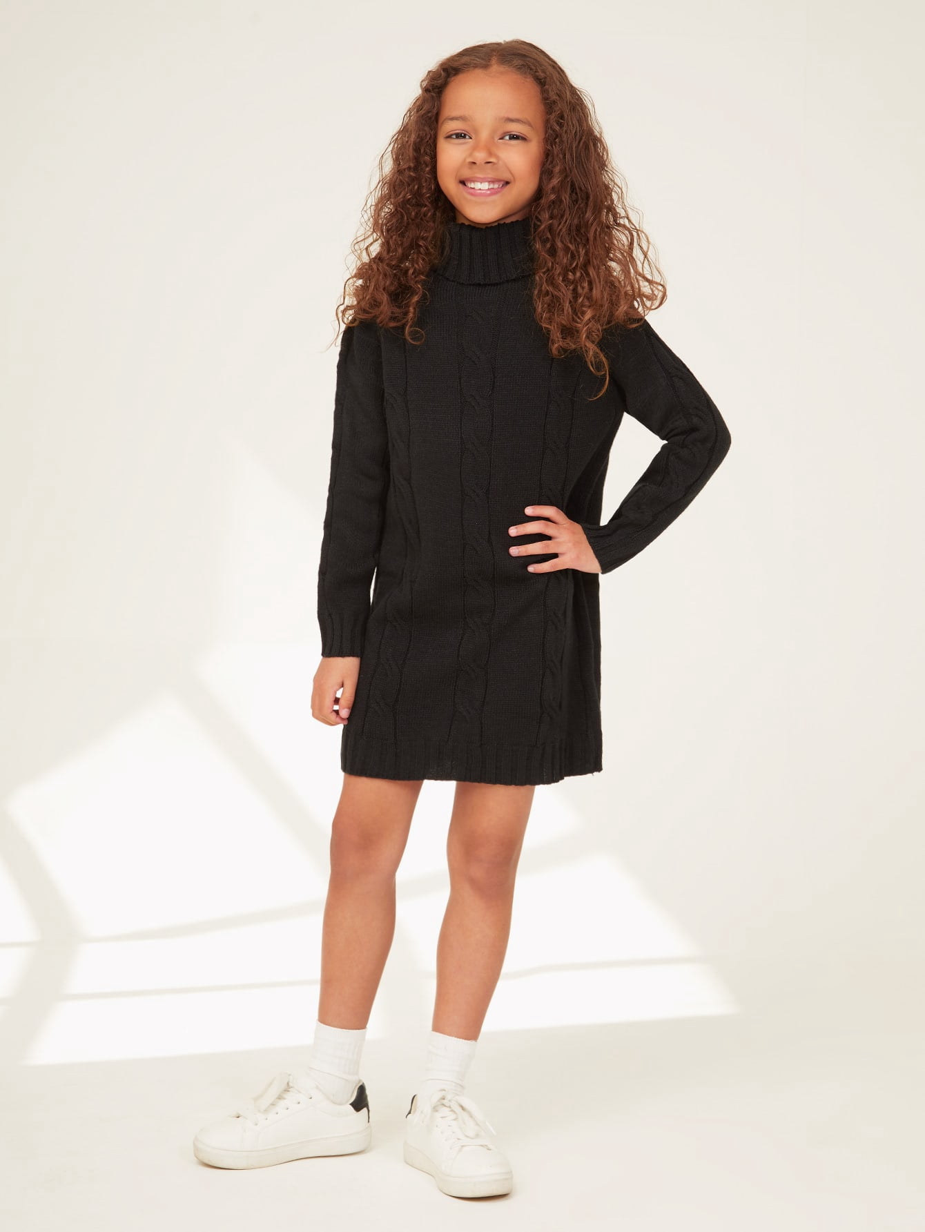 Black Dressy BASICS Girls Turtleneck 
