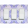 thumbnail image 1 of Metal Light Switch Plate Cover Mandala Purple White Floral Pattern Damask MDL074, 1 of 13