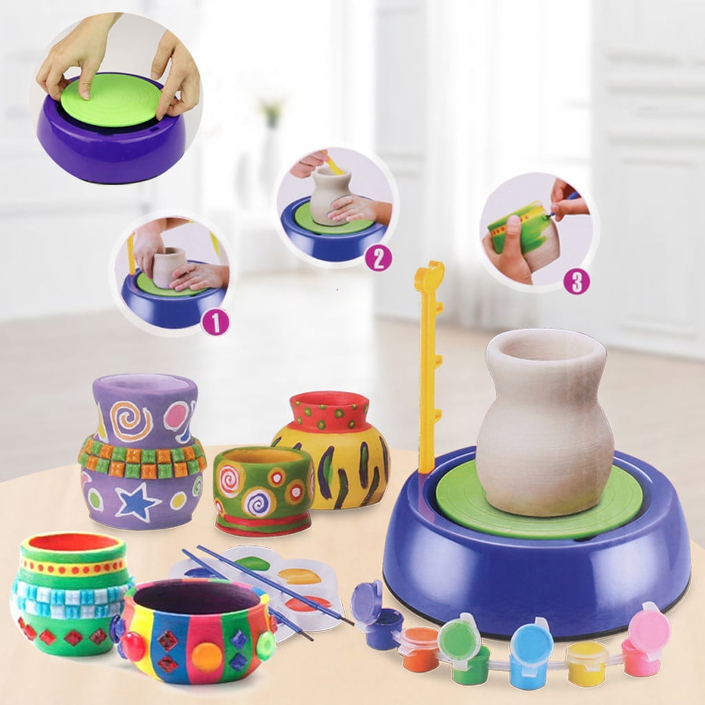for Kids Hot Dots Math Addition Christmas for Kids Bginners Pottery Wheel Kit for Kids with Clay Paints and Tools DIY Toy For Kids